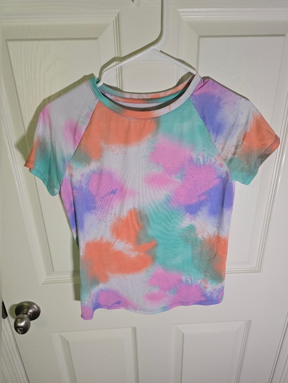 Athletic Works Girls Tie Dye Athleisure Casual Short Sleeve Shirt XL
